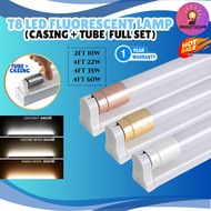 [FULL SET] LED T8 Fluorescent Tube 2ft 4ft 10W/22W/35W/60W Set Lampu Kalimantang Panjang casing wall
