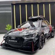 Alloy Car Model Audi RS6 Modified Version Sound Light Pull Back 6 Open Door Boy Toy Station Car Model Decoration Collection