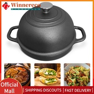 【winnereco】24CM Cast Iron Bread Toaster Dome-Shaped Round Dutch Oven Pot Non-Stick Sourdough Bread B