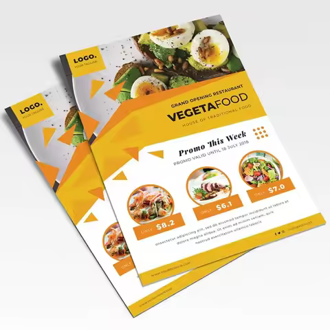 Custom Printed Flyers A6 A5 A4 Size 157gsm Double Sided Posters Customized Price List & Business Adv
