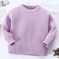 【Kids clothes】 Baby Sweaters Autumn Winter Kids Boys Girls Long Sleeve Pure Color Knit Sweater Baby 