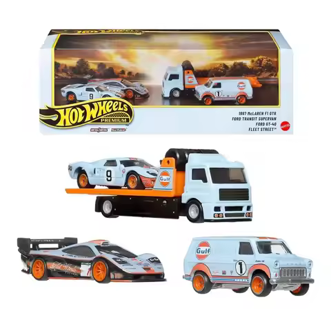 New Hot Wheels Le Mans Garage Gulf Oil Livery Series Gmh39 Mclaren F1 Ford Gt40 1:64 Vintage Racing 