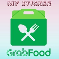 2PCS Stiker Cutting GRAB FOOD , sticker variasi hp laptop motor mobil universal keren timbul dan men