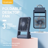 Orashare DF02 Portable Mini Desk Fan 3-Speed USB Rechargeable Quiet 6H Battery