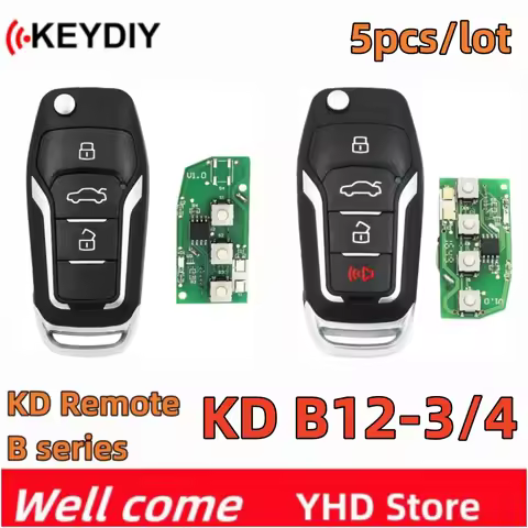 5pcs Keydiy KD B12 Universal Remote Key 3/4 Buttons Car Key for FO Style KD B Series for KD-x2 KD900
