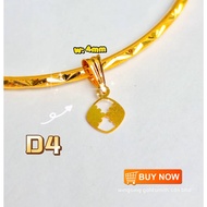 ✤Wing Sing 916 Gold 1PCS Chubby Beads Chas Pendants Loket Emas Bajet 916✵
