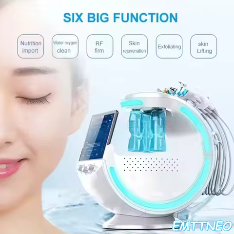 Ice Blue Magic Microdermabrasion Mirror Skin Analyzer Oxygen Machine Professional Ultrasound Care Cr