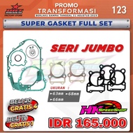 BRT JUMBO GASKET KIT BLOCK GASKET / HEAD KLX 140 / KLX 150 / DTRACKER 63mm 66mm 68mm BLACK GASKET BR