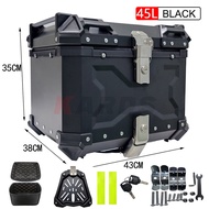 Motorcycle Top Box Alloy Box 45L 55L Box Motorcycle With Base Plate Sec Top Box For Motorcycle