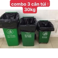 Combo of 3 pounds of 30kg trash bags, convenient for storing trash or packing goods