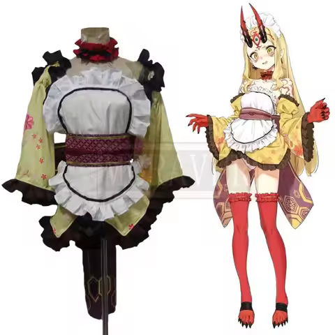 Fate/Grand Order FGO Ibaraki Doji Douji Maid Outfit Kimono Halloween Birthday Party Cosplay Costume 
