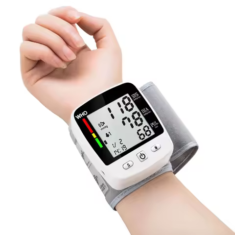 Digital Blood Pressure Monitor Wrist Tensiometer Electronic Sphygmomanometer Tonometer with LCD, 2 X