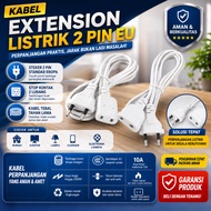 European 2 Pin EU Electrical Extension Cable – 2 Hole Plug Extension Cable Electrical Plug Adapter