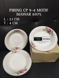 PIRING MAKAN 9 MOTIF BUNGA ROSSE BESAR TERBARU (PERLUSIN) / PIRING MAKAN / PIRING KRAMIK / PIRING MO
