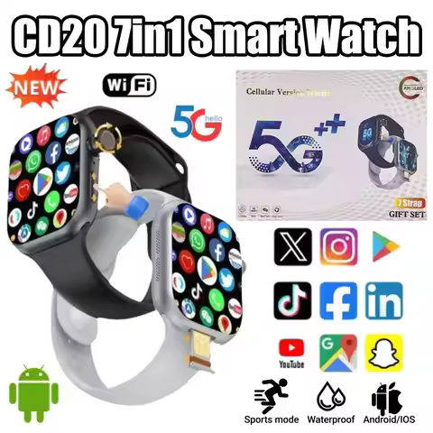 CD20 Smartwatch: 2.29" AMOLED Display, SIM Card & WiFi Call, GPS, 180° Rotatable Camera for Video Ca