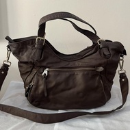 Preloved Authentic Maria Carla Dark Brown Leather Shoulder Bag