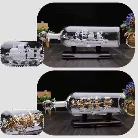 Sailboat Drifting Bottle Ship In A Bottle For Tabletop Decor
