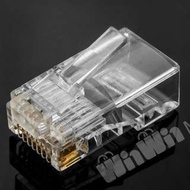 【GoMart】RJ45水晶頭 鍍金銅片 Cat 5e 網路接頭 8P8C 網路線 水晶接頭