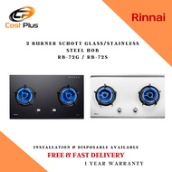 RB-72G / RB-72S 2 BURNER SCHOTT GLASS/STAINLESS STEEL HOB - 1 YEAR RINNAI WARRANTY + FREE DELIVERY