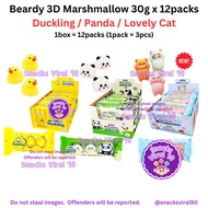HALAL Beardy 3D Marshmallow Duckling / Panda / Lovely Cat 30g x 12packs  Viral Candy Peeps SO FLUFFY