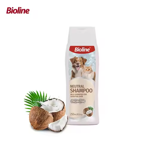 Bioline Pet Shampoo for Cat and Dog 250ml Sensitive Skin Hypoallergenic Formula for Cats and Dogs Pe