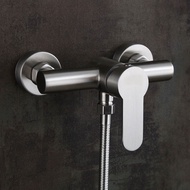 304 Stainless Steel Hot And Cold Water Mixer Wall Mounted Metal Handle Shower Faucets For Bathroom