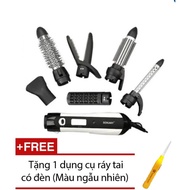Sokany 6-item hair care kit (Black) + Free 1 ear plug with light