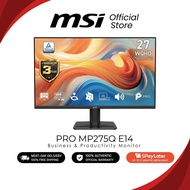 MSI PRO MP275Q E14 – 27" QHD IPS 144Hz – 1ms MPRT – FreeSync Business Monitor
