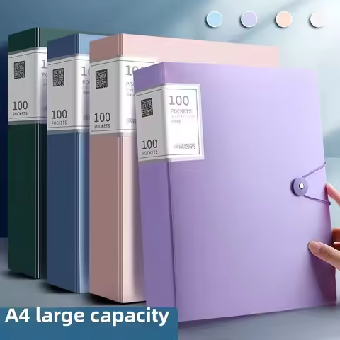A4 100 Pockets 160/Sides Display Book Paper Document Holder, Business Presentation Book Presentation
