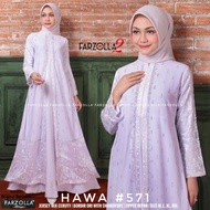 Jubah muslimah Wanita/ Abaya Wanita/ Muslim fashion terbaru 2022 Hawa 571 Abaya Putih ori by Farzolla