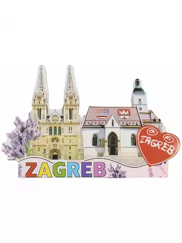 3D Zagreb Croatia Fridge Magnet Souvenir Gift Resin Refrigerator Magnetic Sticker Collection Home De