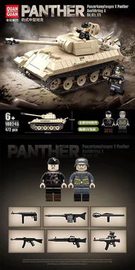 LEGO Military World War II Gift Building Block Leopard Tank G Post Type High Difficulty Model Assemb