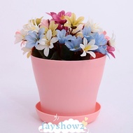 Resin Plastic Flowerpots with Tray Multicolor Flower Pots & Planters Mini Pots Tray for Succulent Nu