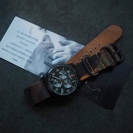 手工牛皮摔紋迷彩NATO錶帶 水鬼軍錶適用 顏色款式可客製化可刻字