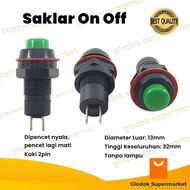 TOMBOL Small Round Push On Off Switch 2 Pin Switch 2pin Button 2 Pin