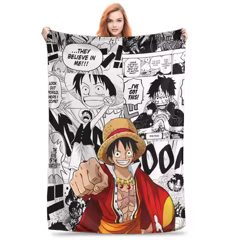 Luffy one piece Throw Blanket for Couch Fuzzy Soft Plush Blanket 50x60 Inches Multi-size Bedspread f
