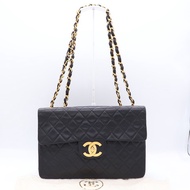 Chanel 香奈兒 vintage 貝嫂包34 黑色 金扣 羊皮 手提包  肩背包 斜背包