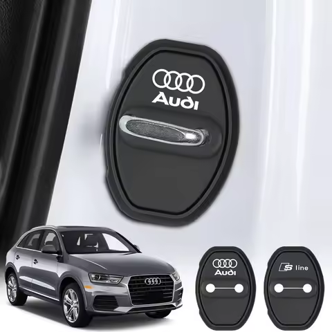 Car Silicone Door Lock Cover Protective Cap Stickers Accessories For Audi Quattro Q2 Q3 Q5 Q7 Q5L Q4