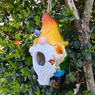 Christmas Gnome Bird Feeder Hanging Ornament White Beard Craft Material Outdoor Garden Yard Feeding 
