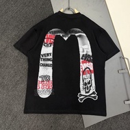 26 new trendy T-shirts evsu cotton skull bone big M printed short sleeves for men and women