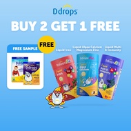 [BUY 2 Get 1 Free] Ddrops Kids Liquid Vitamin & Mineral Supplement – Calcium / Iron / Immunity (30 P
