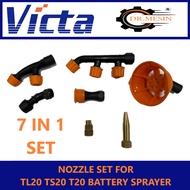 NOZZLE SET 7 IN 1 FOR VICTA TL20 TS20 T20 BATTERY SPRAYER KEPALA PAM RACUN BATERI NOZZLE