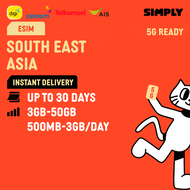 SIMPLY [eSIM] South East Asia | Malaysia + Indonesia + Thailand | 1-30 Days | Daily:500MB-3GB| Unlim