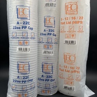 EC 22oz/ Jishan Jsp501 Plastic Cup with lids (100pcs+-) / EC 22oz PP Clear Cup with lids / A22C - Ca