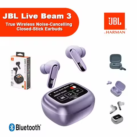 Official Original HK version JBL Live Beam 3 True wireless earbuds LED Touch Screen Bluetooth Headph
