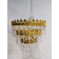 Retro vintage minimalist gold crystal chandelier 3838