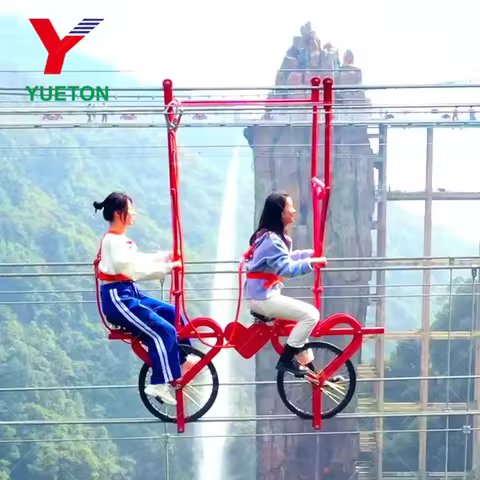 Thrilling Bicycle Zip Lining Activity Ride a Bicycle in the Sky Zip Cycle Sky Cycling Zip Line Amuse