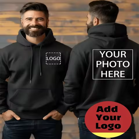 DIY Men's and Women's Casual Hoodie Pullover Personalized Sports Sweatshirt Custom Logo Custom Gift 