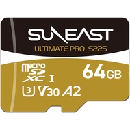 SUNEAST Ultimate Pro Micro SDXC S225 Gold Series U3 V30 A2 UHS-I 64GB/128GB/256GB เมมโมรี่การ์ด (ประ