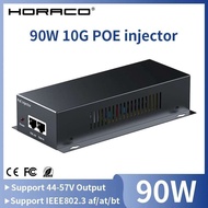 HORACO 90W 10G POE Injector IEEE 802.3af 802.3at 802.3bt 10000Mbps Plug&Play PoE for IP Camera,VoIP 